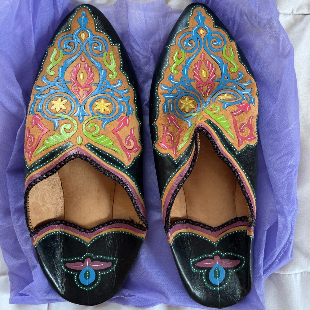 Genuine Moroccan Slippers Never Worn - Picture 1 of 9
